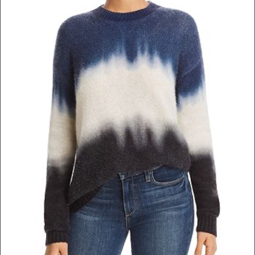 C by Bloomingdale's Dip-Dye BLUE Brushed Cashmere Sweater - 100% Exclusive
